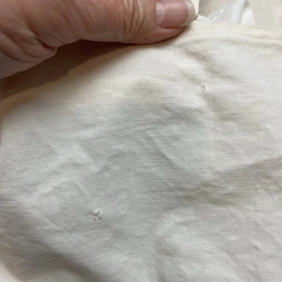 Vtg MCM Bird Applique Coverlet Sheet Full Double White Blue Cotton Scallop Hem - Picture 14 of 16